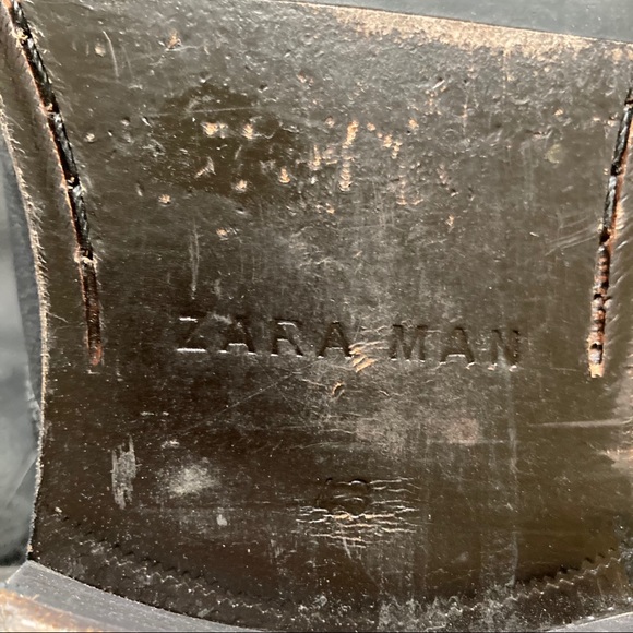 Zara Lace Up Boots Black Side Zip Size EU 43 US 10 - Picture 5 of 5